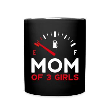MOM OF 3 GIRLS MOTHER'S DAY - Full Colour Mug - black - Front