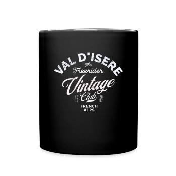 Val d Isère Freerider vintage club blc - Mug uni - noir - Devant