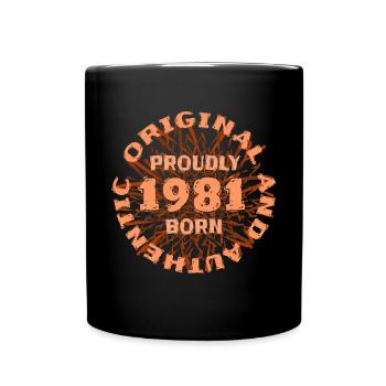 Jahr 1981 - Tasse einfarbig - Schwarz - Vorne