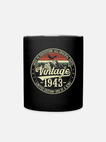 Jahrgang 1943 geboren Vintage Geburtstag Geschenk - Tasse einfarbig - Schwarz
