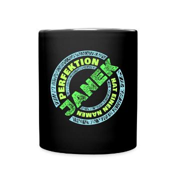 Geschenk für Janek - Tasse einfarbig - Schwarz - Vorne