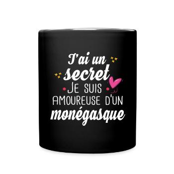 Monégasque Monaco Femme Amoureuse Cadeau Humour - Mug uni - noir - Devant