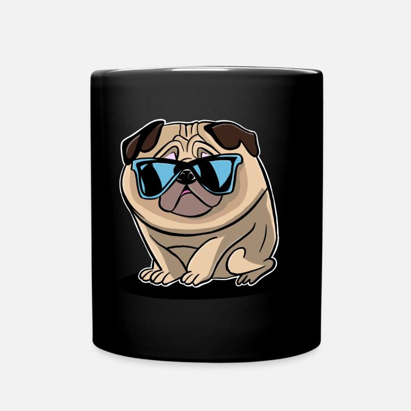 Mops - Tasse einfarbig - Schwarz