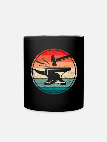Retro Amboss Hufschmied Werkzeug Schmiedeamboss - Tasse einfarbig - Schwarz