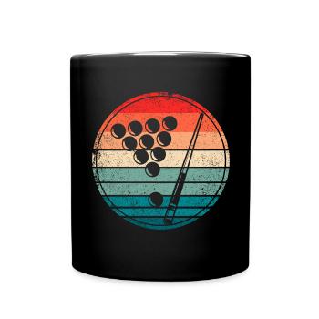 Retro Billiards Pool Player - Full Colour Mug - black - Front