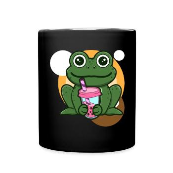 Thé à la grenouille et aux bulles - Mug uni - noir - Devant