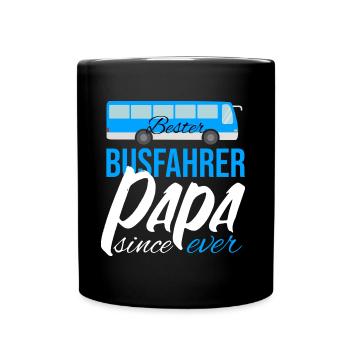 Busfahrer Papa Vater Schulbus Vatertag - Tasse einfarbig - Schwarz - Vorne