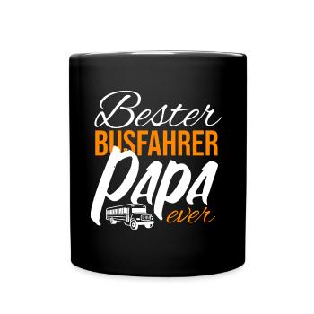 Busfahrer Papa Vater Schulbus Vatertag - Tasse einfarbig - Schwarz - Vorne