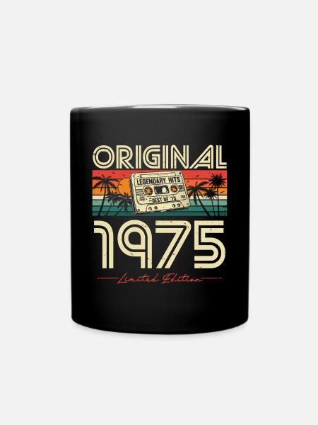 Original 1975 Vintage Vintage Retro Birthday - Full Colour Mug - black
