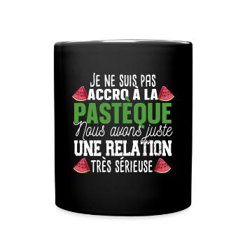 Pastèque Fruit Relation Cadeau Humour Rouge Vert - Mug uni - noir - Devant
