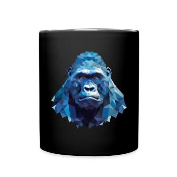 Cool Gorilla with Ice - Polygon Design - Full Colour Mug - black - Front