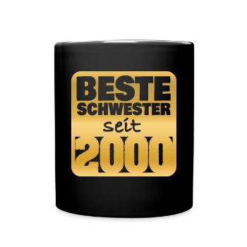 Schwester 2000 - Tasse einfarbig - Schwarz - Vorne