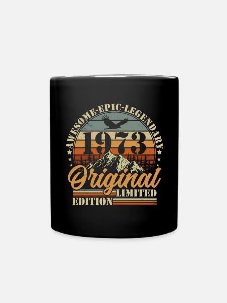 Vintage né 1973 Vintage Retro Anniversaire - Mug uni - noir