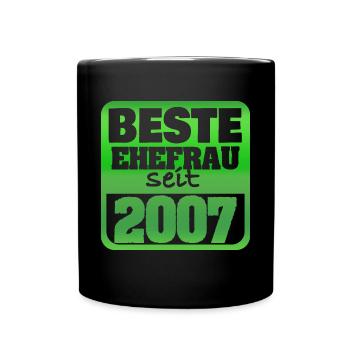 Ehefrau 2007 - Tasse einfarbig - Schwarz - Vorne