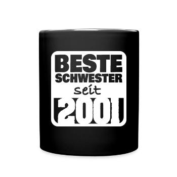 Geschwister 2001 - Tasse einfarbig - Schwarz - Vorne