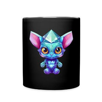 Polygones Alien Mythical Creatures - Couleurs de l’arc-en-ciel & - Mug uni - noir - Devant