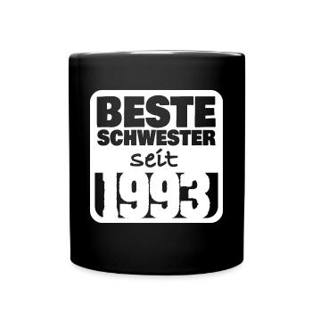 Geschwister 1993 - Tasse einfarbig - Schwarz - Vorne