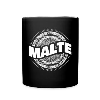 Name Malte - Tasse einfarbig - Schwarz - Vorne