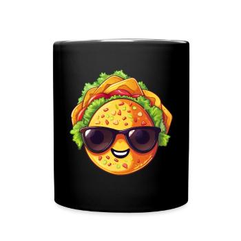 Kawaii Fast Food Delight: Burger Trio - Full Colour Mug - black - Front