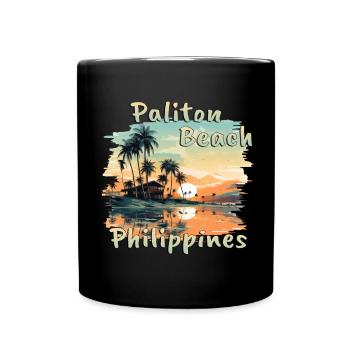 Philippines Paliton Beach Sunset Grunge - Full Colour Mug - black - Front