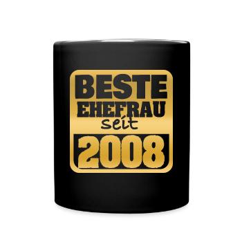 Hochzeit 2008 - Tasse einfarbig - Schwarz - Vorne