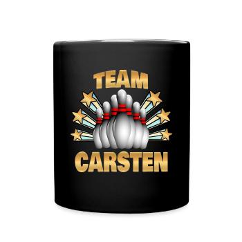 Kegeln Carsten - Tasse einfarbig - Schwarz - Vorne