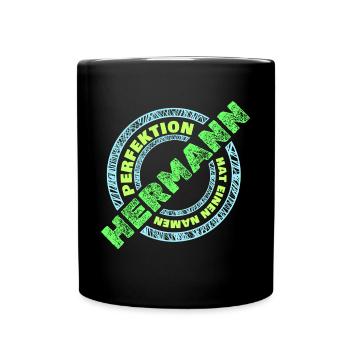 Geschenk für HerMANn - Tasse einfarbig - Schwarz - Vorne