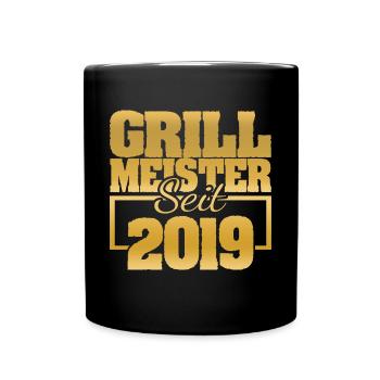 Grillfleisch 2019 - Tasse einfarbig - Schwarz - Vorne