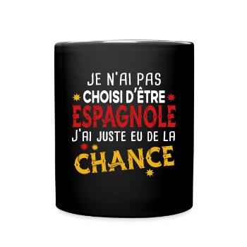 Espagnole Espagne Femme Chance Cadeau Pays Humour - Mug uni - noir - Devant