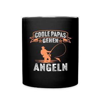 Coole papas Gehen Angeln - Tasse einfarbig - Schwarz - Vorne