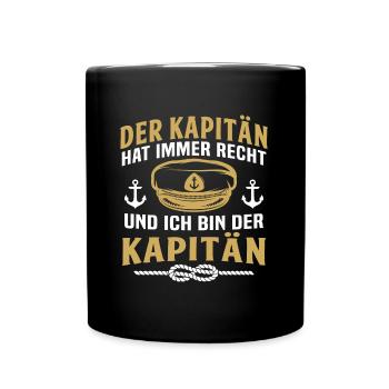der kapitän - Tasse einfarbig - Schwarz - Vorne