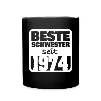 Geschwister 1974 - Tasse einfarbig - Schwarz - Vorne