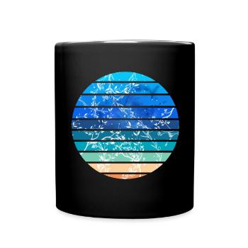 Sunset Plant Tree Branch Aesthetic - Full Colour Mug - black - Front