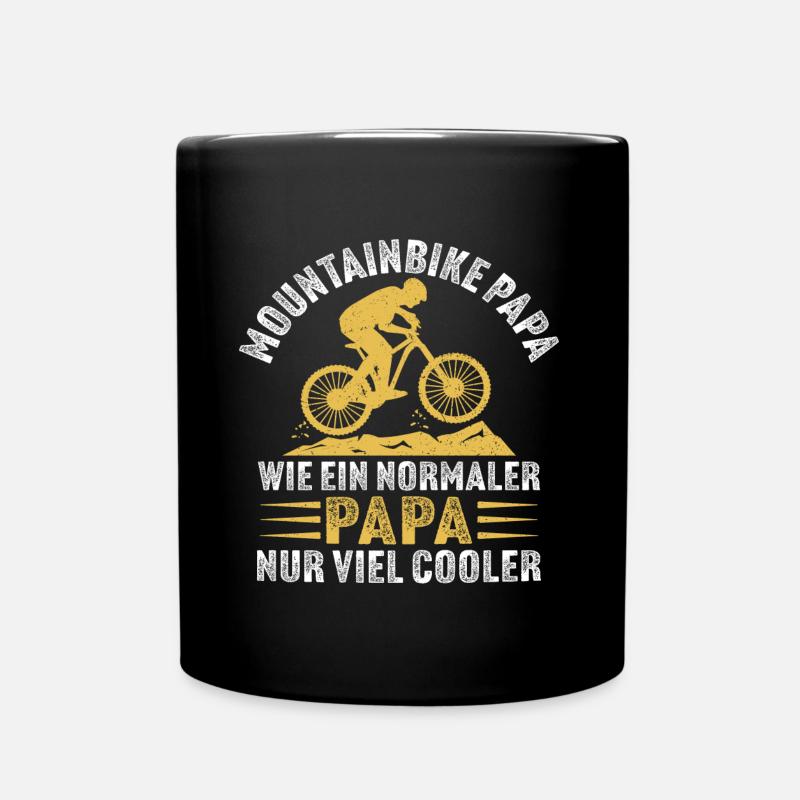 Mountainbike Papa - Tasse einfarbig - Schwarz