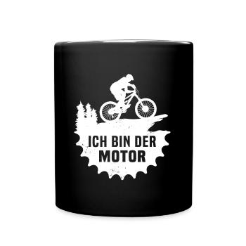 Ich Bin Der Motor Mountainbike - Tasse einfarbig - Schwarz - Vorne