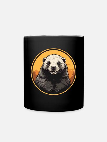 Come to the North - Wolverine Portrait - Full Colour Mug - black