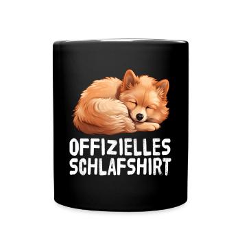 Official Sleep Shirt Pomeranian - Full Colour Mug - black - Front