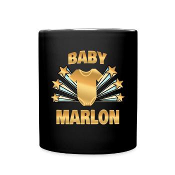 Marlon als Geburt - Tasse einfarbig - Schwarz - Vorne