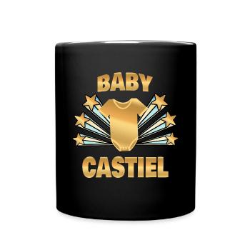 Castiel als Geburt - Tasse einfarbig - Schwarz - Vorne