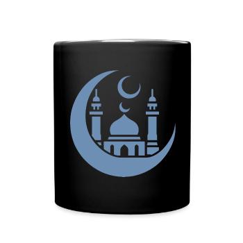 Moschee Silhouette mit Halbmond: Islamische Kunst - Tasse einfarbig - Schwarz - Vorne