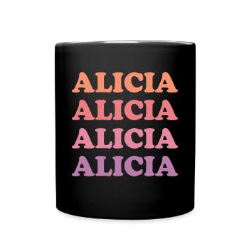Name Alicia - Full Colour Mug - black - Front