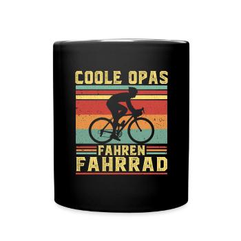 Coole Opas fahren Fahrrad Großvater Radfahrer - Tasse einfarbig - Schwarz - Vorne