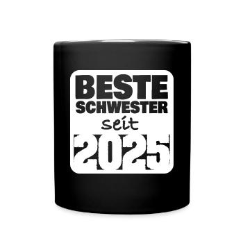 Geschwister 2025 - Tasse einfarbig - Schwarz - Vorne