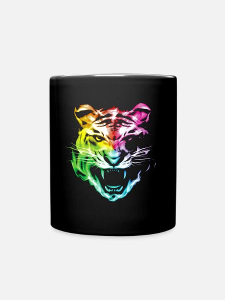 Leopard Tiger Animal - Full Colour Mug - black