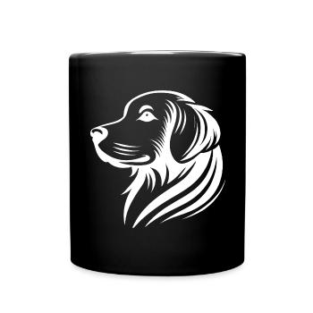 Golden Retriever Kopf Silhouette minimalistisches - Tasse einfarbig - Schwarz - Vorne