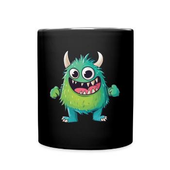 Niedliches buntes süßes Monster - Tasse einfarbig - Schwarz - Vorne
