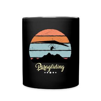 Paraglider Gleitschirm Vintage Retro Sport - Tasse einfarbig - Schwarz - Vorne
