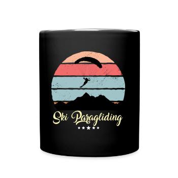 Ski Parapente Vintage Rétro Sunset - Mug uni - noir - Devant