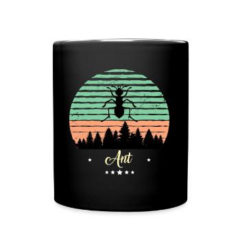 Ameise Insekt Vintage Retro Tiere Sonnenuntergang - Tasse einfarbig - Schwarz - Vorne