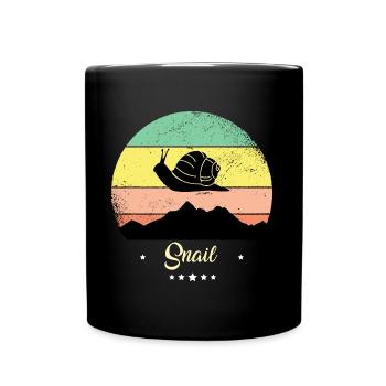 Escargot Vintage Rétro Animaux Coucher de soleil - Mug uni - noir - Devant